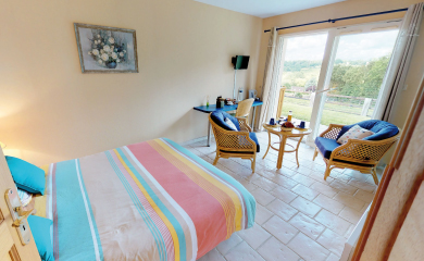 Haras de Saint Jean à Cambremer : les photos des terrasses des chambres